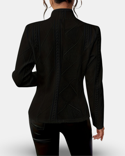 Women’s Textured Blazer – Tailored Fit with Geometric Detailing