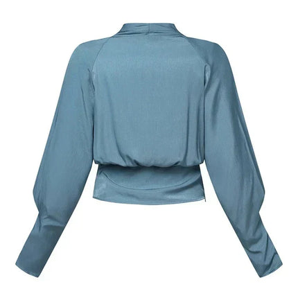 Elise | Women's Elegant Wrap Blouse with V-Neck and Long Sleeves