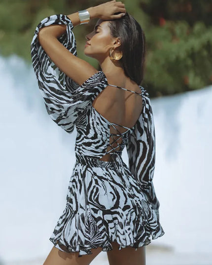 Charlotte | Summer Women Long Sleeve Mini Dress