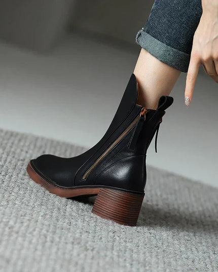 Rachel | Women's Zip-Up Block Heel Boots
