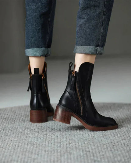 Rachel | Women's Zip-Up Block Heel Boots