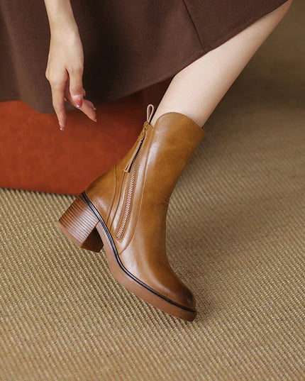 Rachel | Women's Zip-Up Block Heel Boots