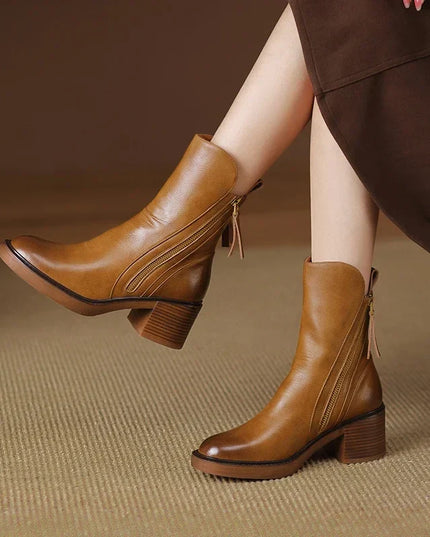 Rachel | Women's Zip-Up Block Heel Boots