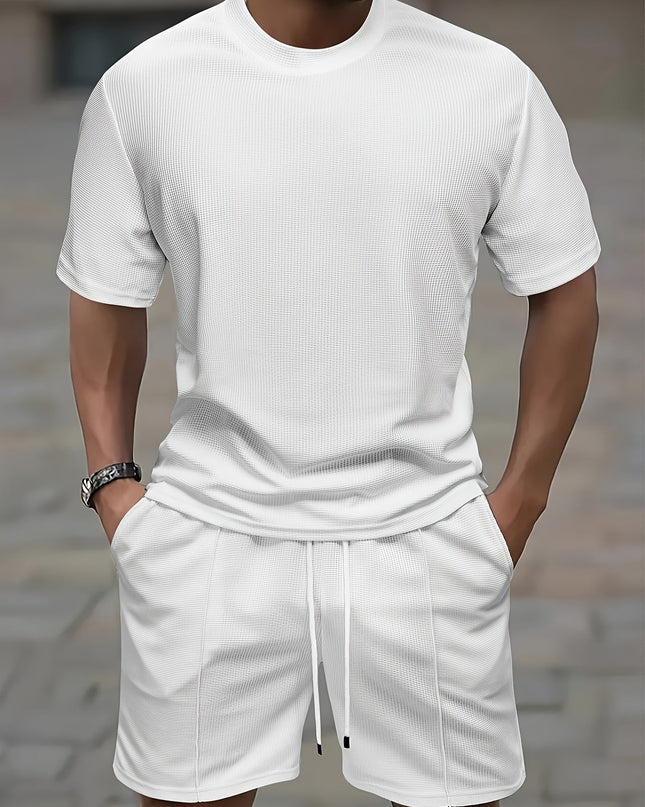 Comfortable Waffle Knit Lounge Set for Men