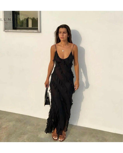 Aliza | Ruffled Maxi Dress