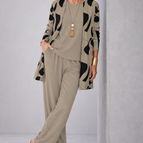 Taupe with Black Print / S