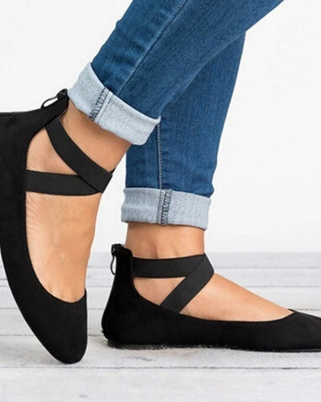 Olivia | Women’s Spring Cross-Strap Ballet Flats