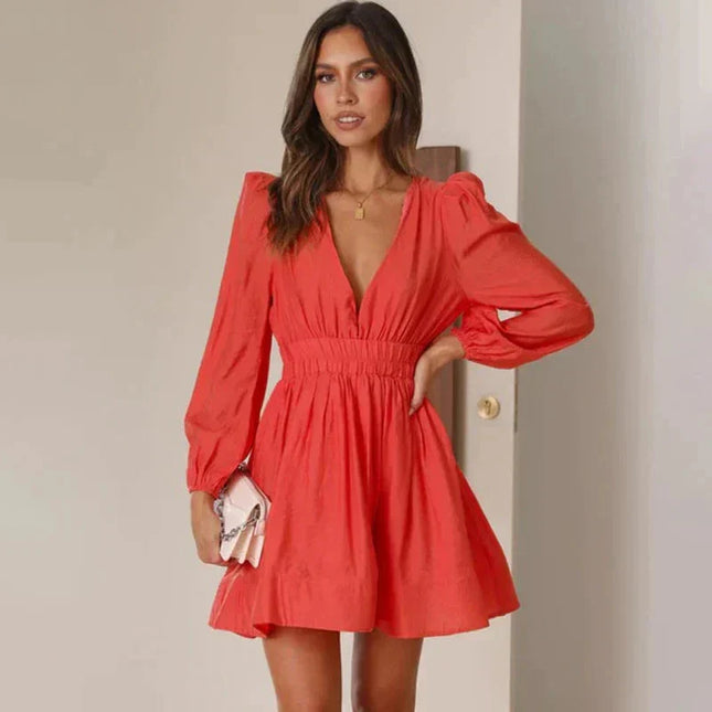 Aria | Mini Dress with Deep V-Neck