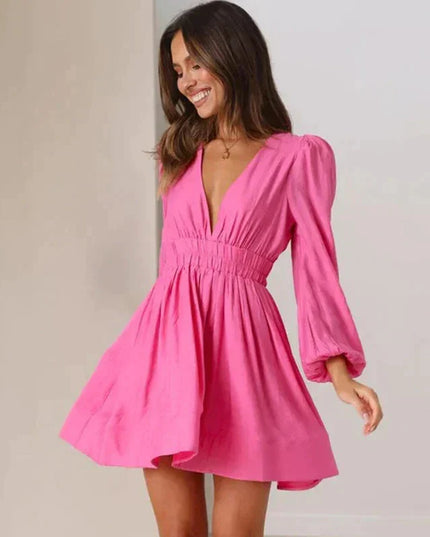 Aria | Mini Dress with Deep V-Neck