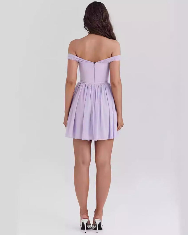 Aria | Off Shoulder Mini Dress Bow Front