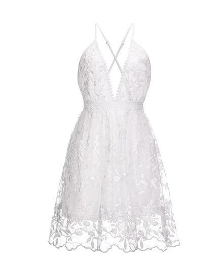 Aria | Spaghetti Strap Dress Deep V-Neck - Lumina