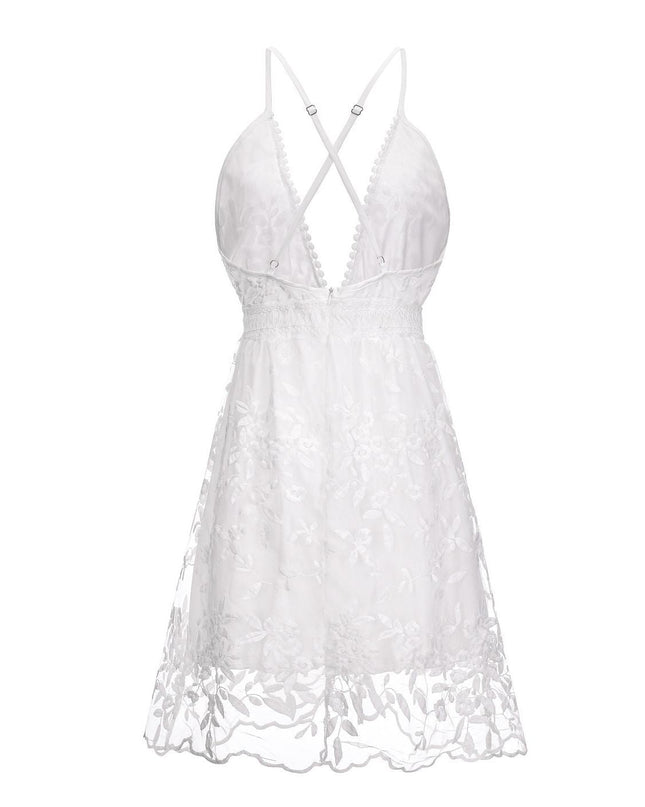 Aria | Spaghetti Strap Dress Deep V-Neck - Lumina