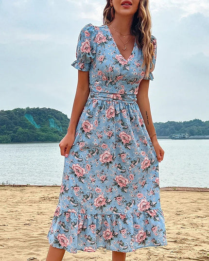 Astra Floral Print Midi | Midi Dress