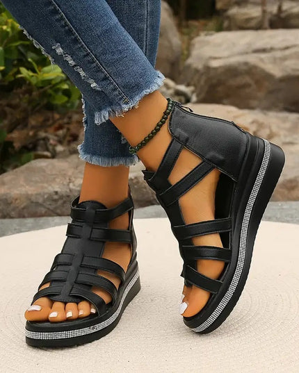 Hannah | Comfort Sandals with Rhinestone Decoration