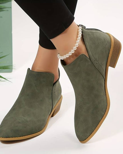 Caroline | Women’s Casual Low Heel Slip-On Boots
