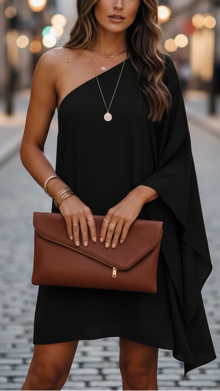 Eclipse Nightfall | One-Shoulder Draped Mini Dress