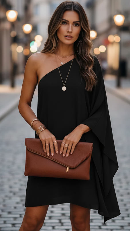 Eclipse Nightfall | One-Shoulder Draped Mini Dress
