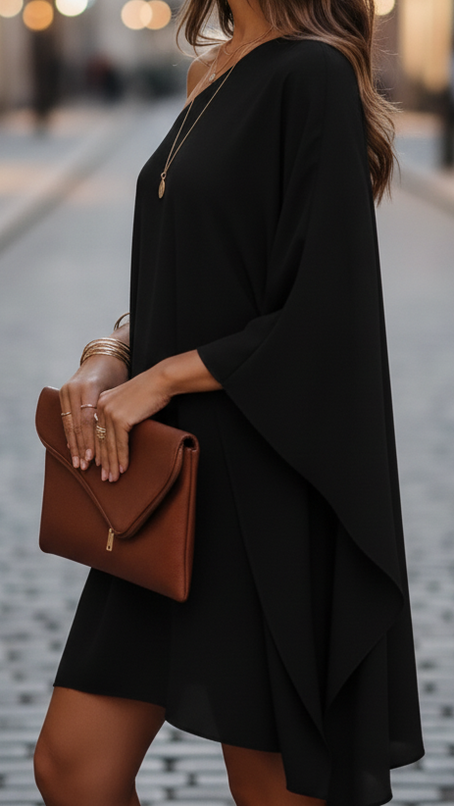 Eclipse Nightfall | One-Shoulder Draped Mini Dress
