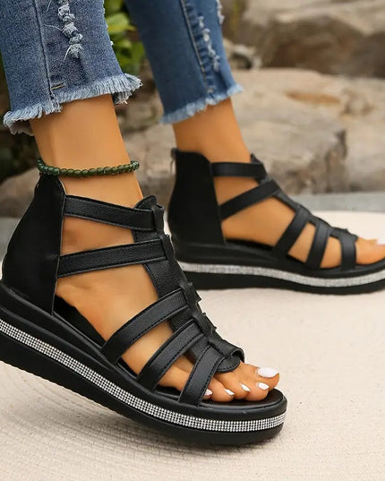 Hannah | Comfort Sandals with Rhinestone Decoration