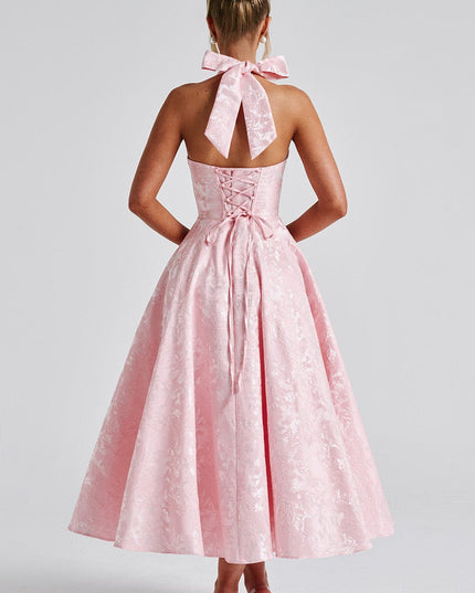 Clara | Women Wedding Guest Halter Midi Dress