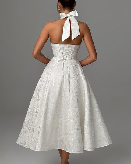 Clara | Women Wedding Guest Halter Midi Dress