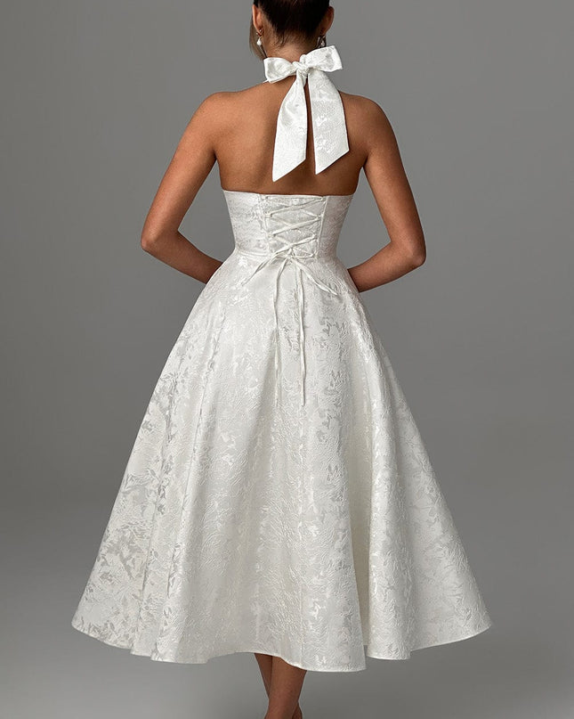 Clara | Women Wedding Guest Halter Midi Dress