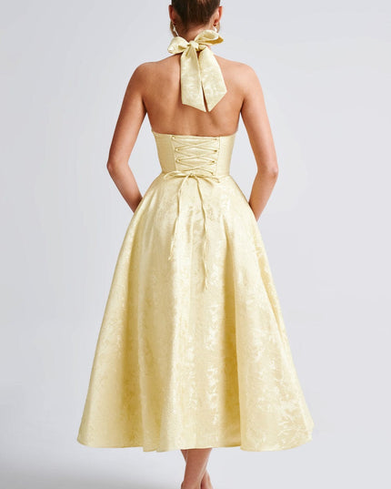 Clara | Women Wedding Guest Halter Midi Dress