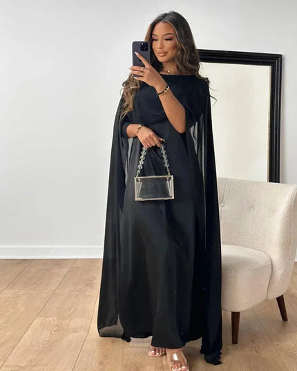 Brooklyn | Women Wedding Guest Cape Maxi Dress