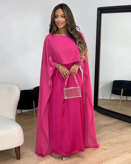 Brooklyn | Women Wedding Guest Cape Maxi Dress