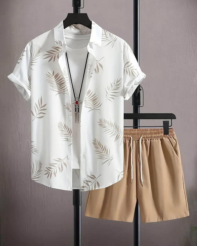 Tropical Shirt and Shorts Set for Men