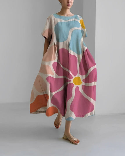 Jacklyn | Women Relaxed Style Flower Midi Dress
