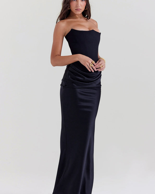 Joanna | Women Wedding Guest Strapless Maxi Dress