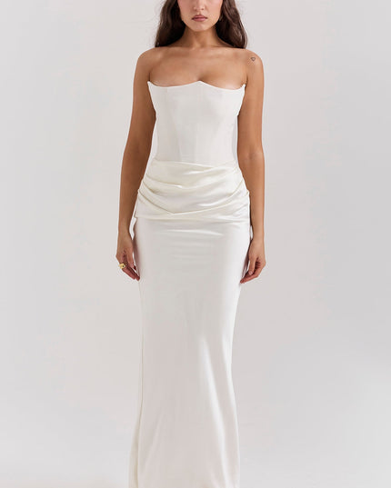 Joanna | Women Wedding Guest Strapless Maxi Dress
