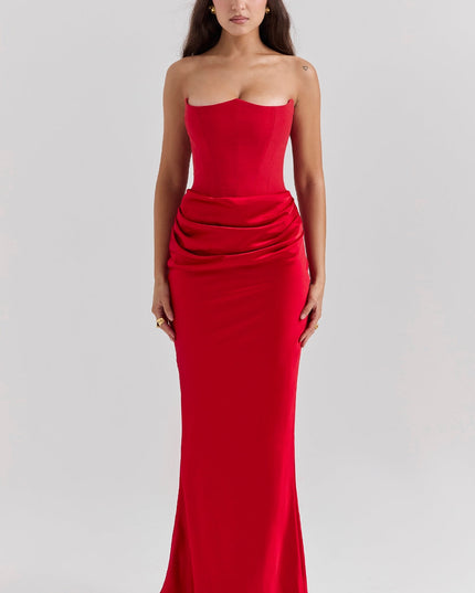 Joanna | Women Wedding Guest Strapless Maxi Dress