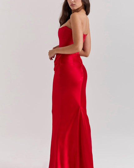 Joanna | Women Wedding Guest Strapless Maxi Dress