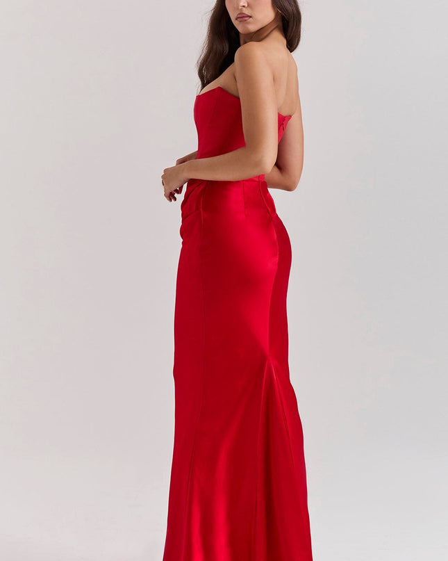 Joanna | Women Wedding Guest Strapless Maxi Dress