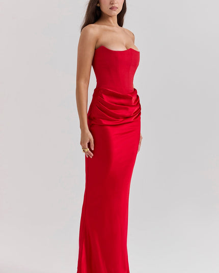 Joanna | Women Wedding Guest Strapless Maxi Dress