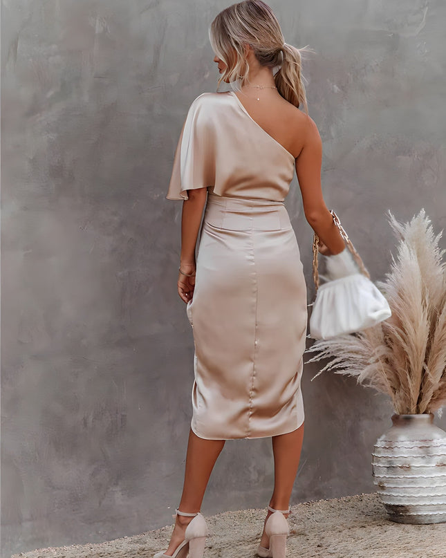 Ava | Women’s One Shoulder Wrap Midi Dress