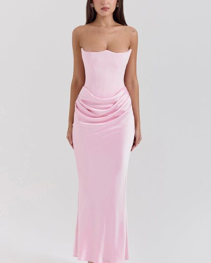 Joanna | Women Wedding Guest Strapless Maxi Dress