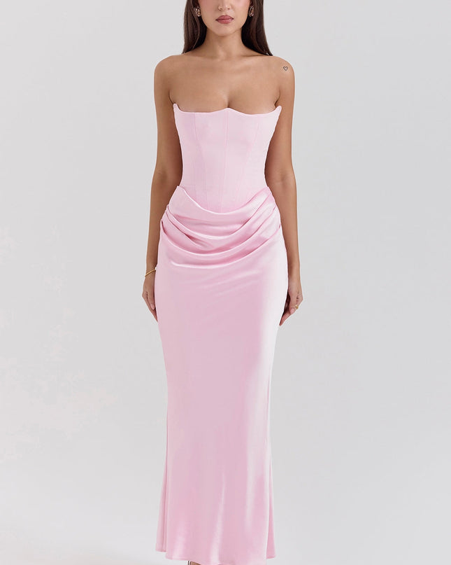 Joanna | Women Wedding Guest Strapless Maxi Dress