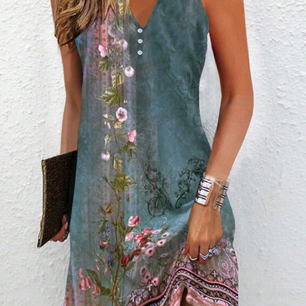 Blair | Women’s Asymmetric Abstract Art Midi Dress