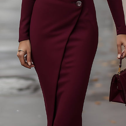 Caroline | Women’s Spring Buttoned Wrap Midi Dress