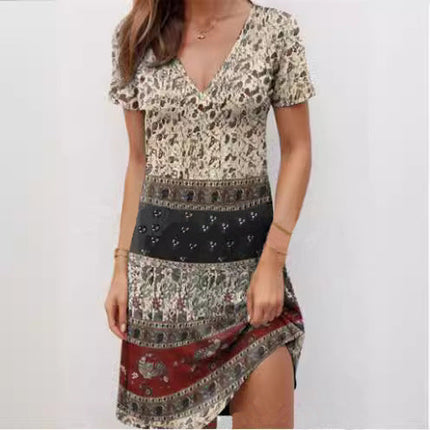 Kira | Mini Dress Relaxed Patchwork Boho