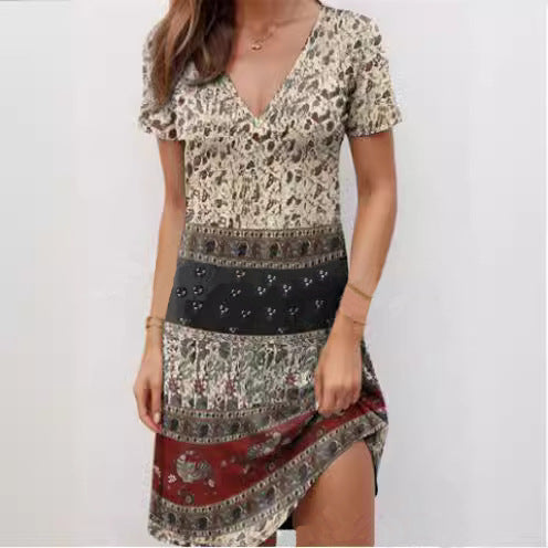 Kira | Mini Dress Relaxed Patchwork Boho