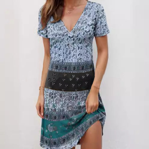 Kira | Mini Dress Relaxed Patchwork Boho