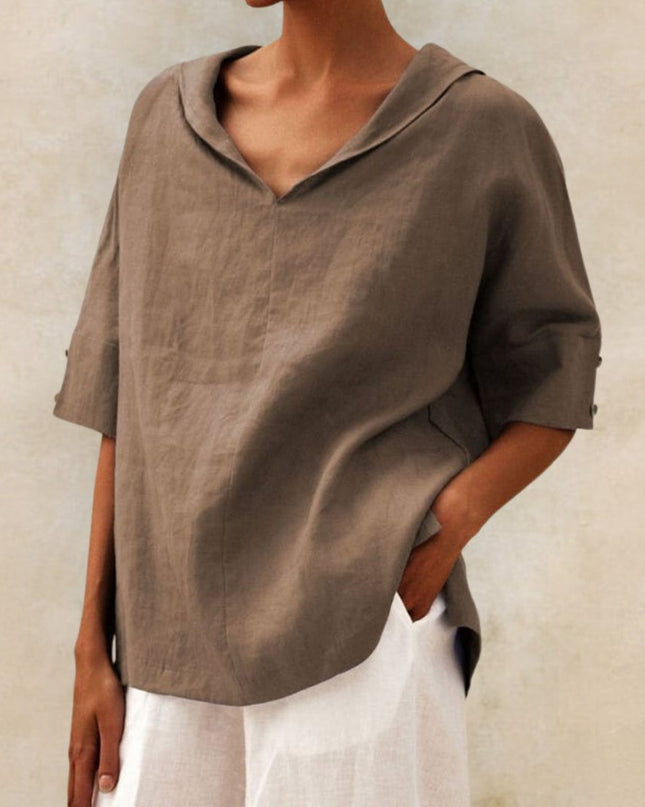 Clara | Women’s Spring Relaxed V-Neck Top