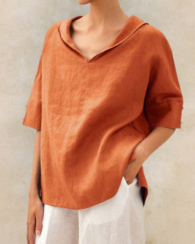 Clara | Women’s Spring Relaxed V-Neck Top