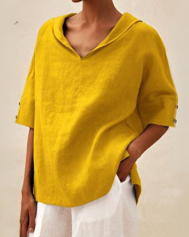 Clara | Women’s Spring Relaxed V-Neck Top
