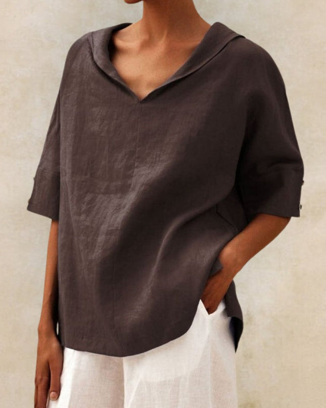 Clara | Women’s Spring Relaxed V-Neck Top