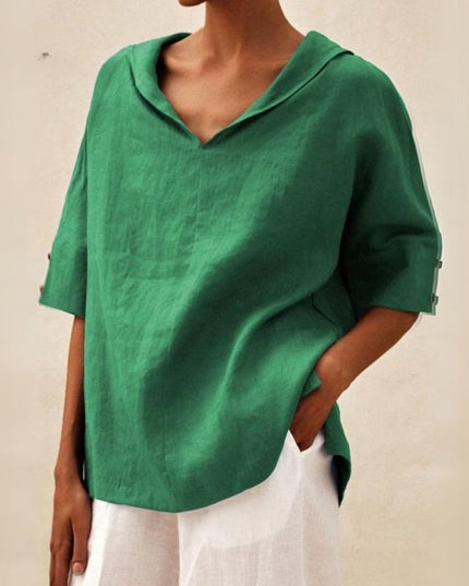 Clara | Women’s Spring Relaxed V-Neck Top